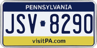 PA license plate JSV8290