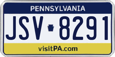 PA license plate JSV8291