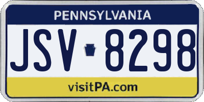 PA license plate JSV8298