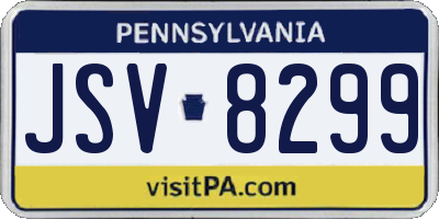 PA license plate JSV8299