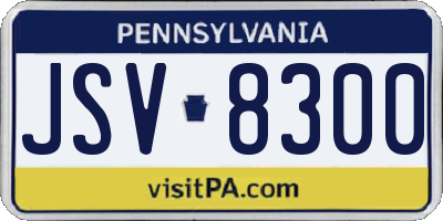 PA license plate JSV8300