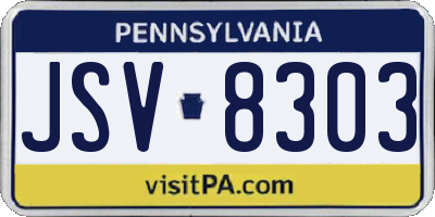 PA license plate JSV8303
