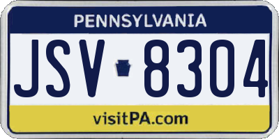 PA license plate JSV8304