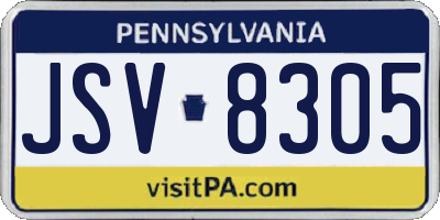 PA license plate JSV8305