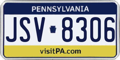 PA license plate JSV8306
