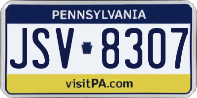 PA license plate JSV8307