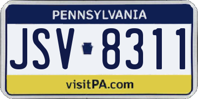 PA license plate JSV8311