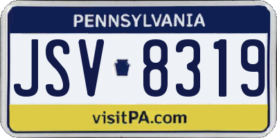 PA license plate JSV8319