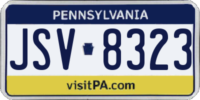 PA license plate JSV8323