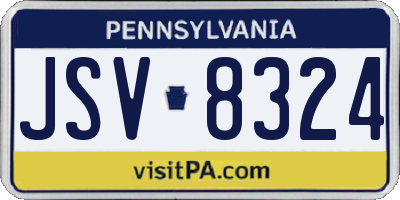 PA license plate JSV8324