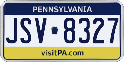 PA license plate JSV8327