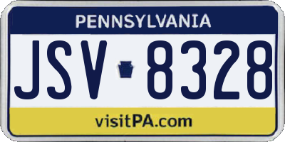 PA license plate JSV8328