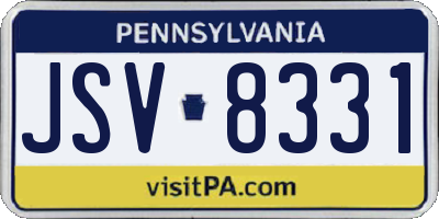 PA license plate JSV8331