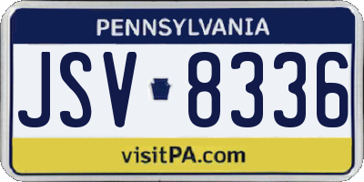 PA license plate JSV8336