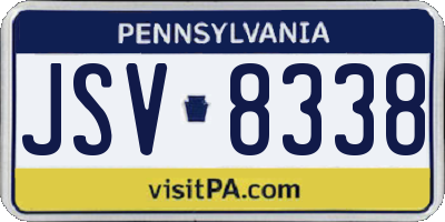 PA license plate JSV8338
