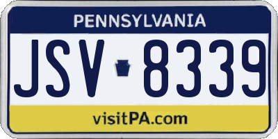 PA license plate JSV8339