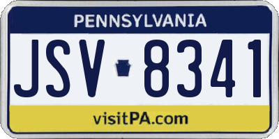 PA license plate JSV8341
