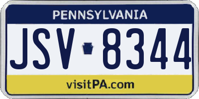 PA license plate JSV8344