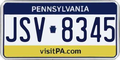 PA license plate JSV8345