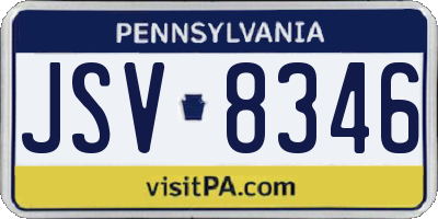 PA license plate JSV8346