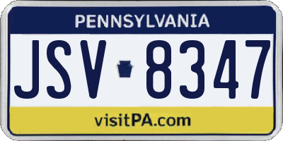 PA license plate JSV8347