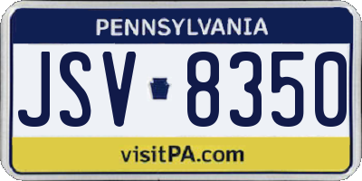 PA license plate JSV8350