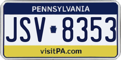 PA license plate JSV8353