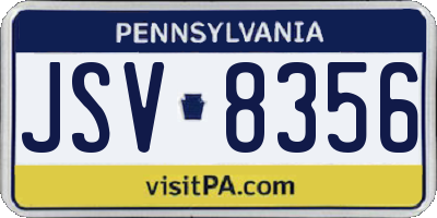 PA license plate JSV8356