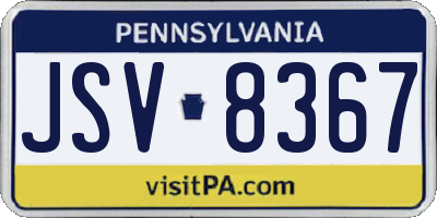 PA license plate JSV8367