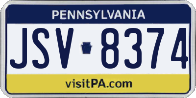 PA license plate JSV8374