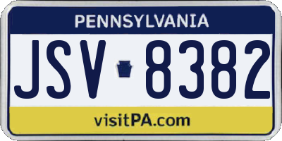 PA license plate JSV8382