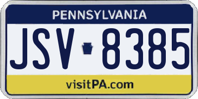 PA license plate JSV8385