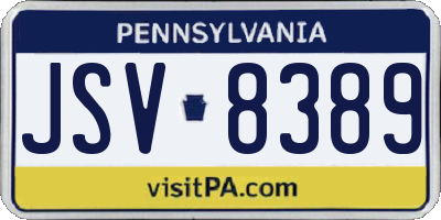 PA license plate JSV8389