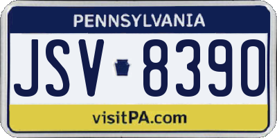 PA license plate JSV8390