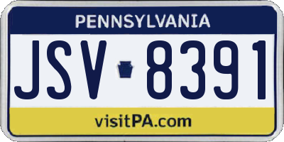 PA license plate JSV8391