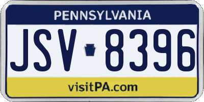 PA license plate JSV8396