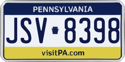 PA license plate JSV8398