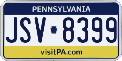 PA license plate JSV8399