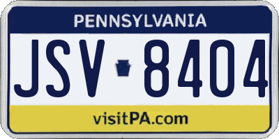 PA license plate JSV8404