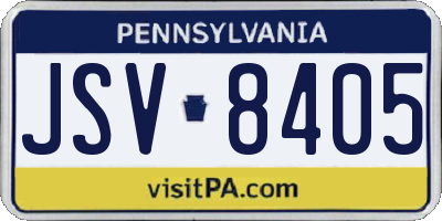 PA license plate JSV8405