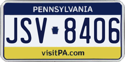 PA license plate JSV8406