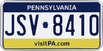PA license plate JSV8410