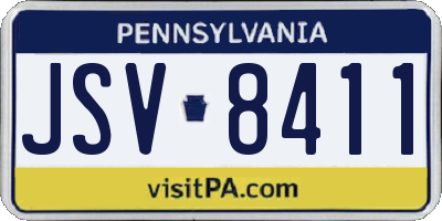 PA license plate JSV8411