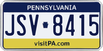 PA license plate JSV8415