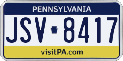 PA license plate JSV8417