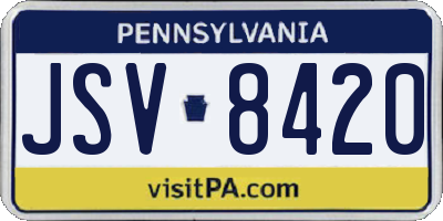 PA license plate JSV8420