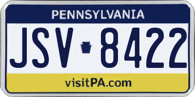 PA license plate JSV8422
