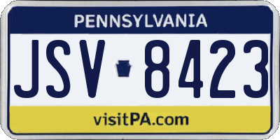 PA license plate JSV8423