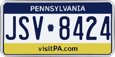 PA license plate JSV8424