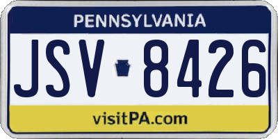 PA license plate JSV8426